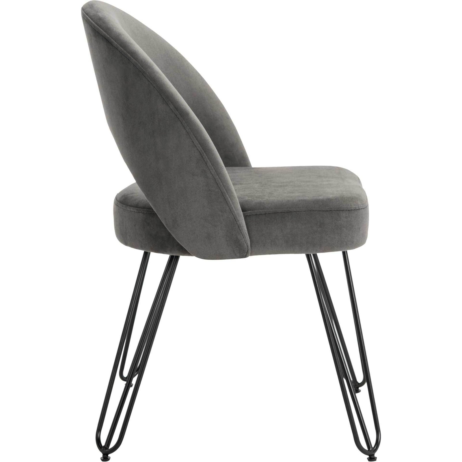 Jolene Velvet Side Chair Dark Gray (Set of 2)