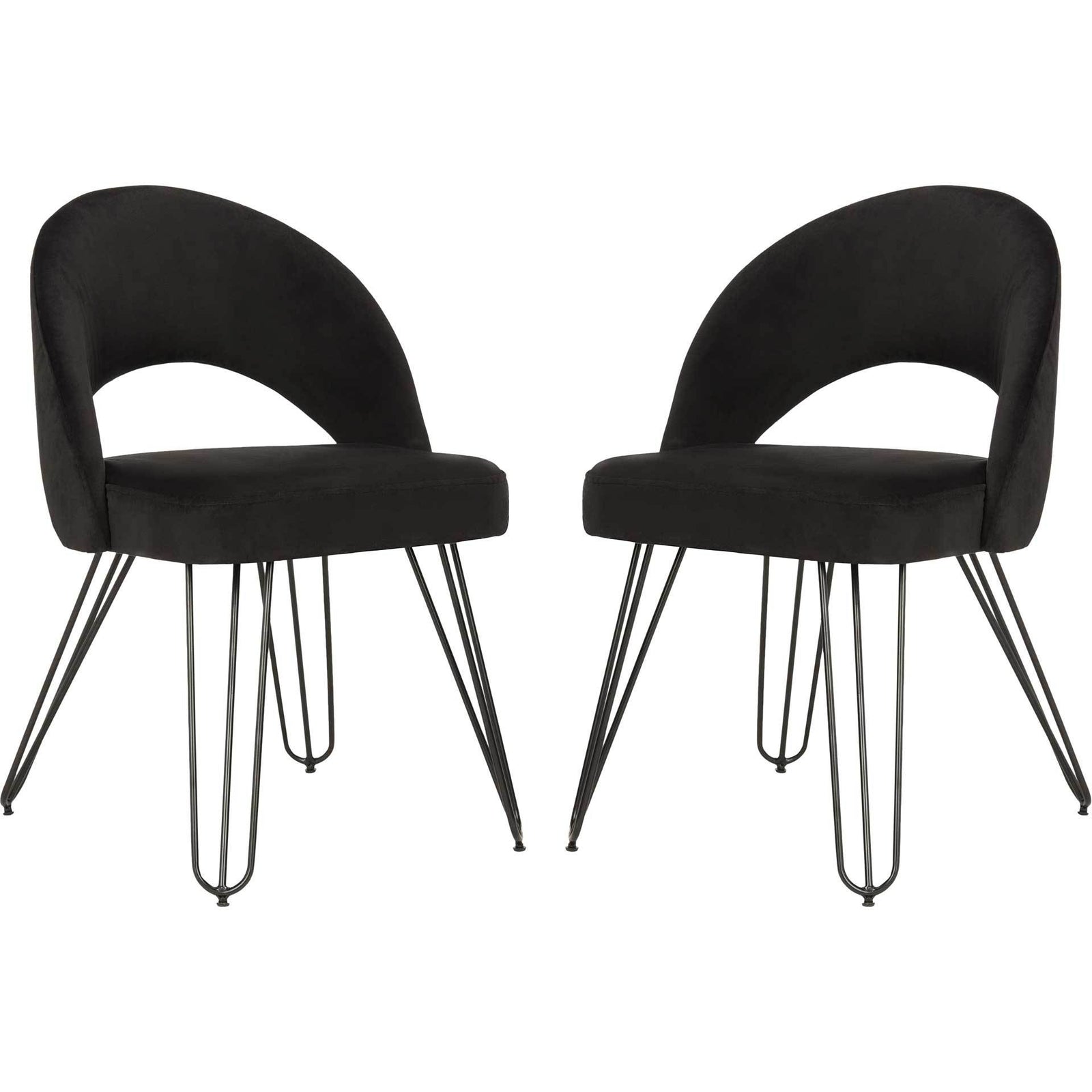 Jolene Velvet Side Chair Black (Set of 2)