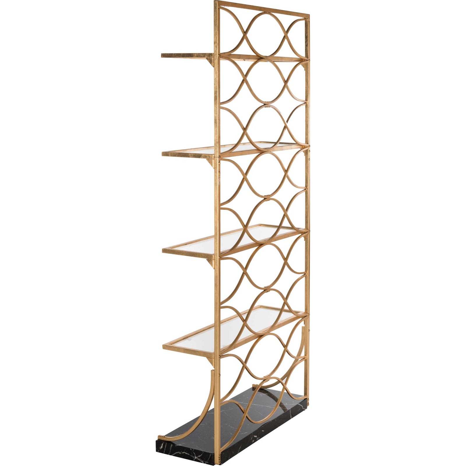 Sparkle Marble Base Etagere Gold/Black/Clear