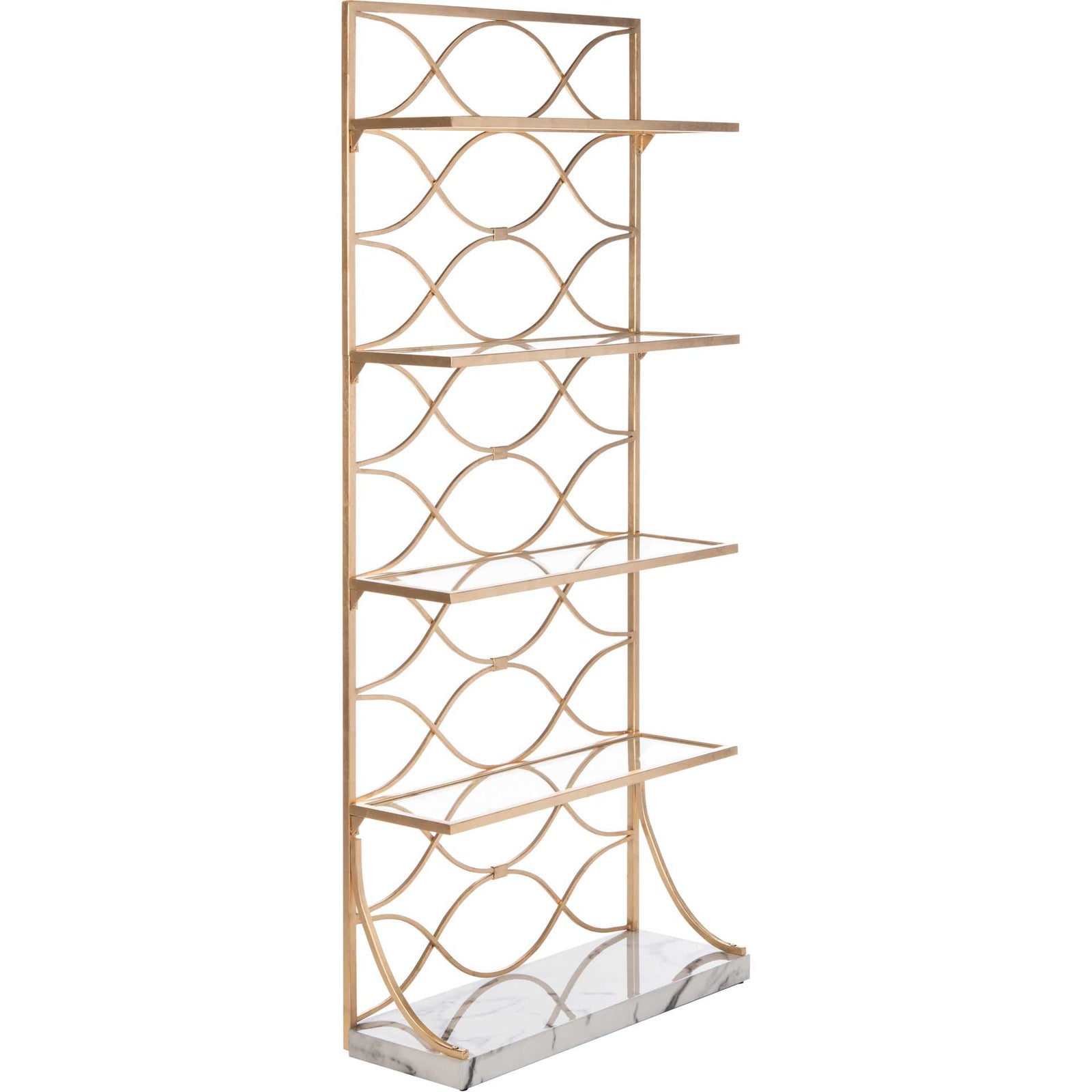 Sparkle Marble Base Etagere Gold/White/Clear