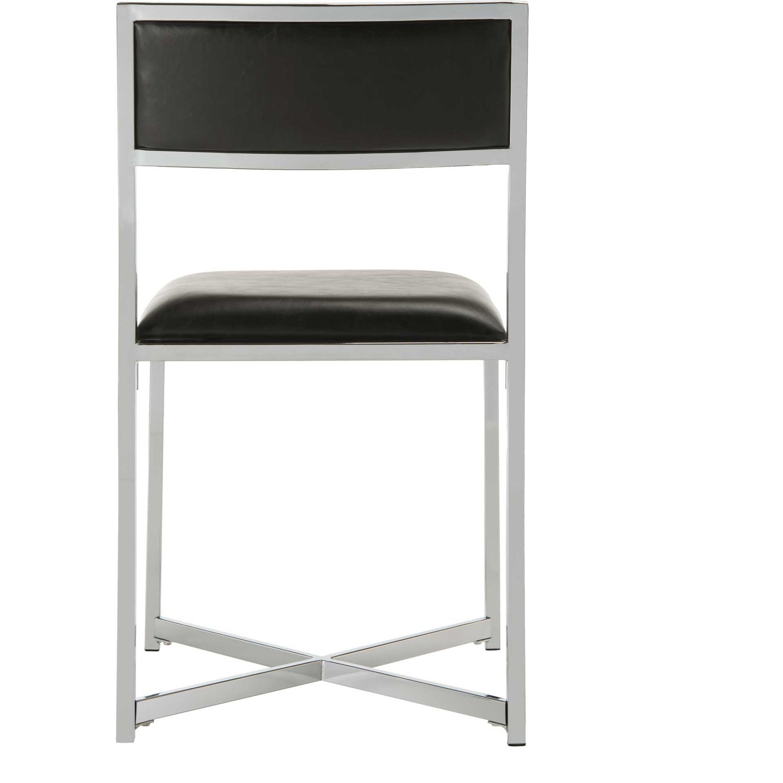 Meera Chrome Side Chair Black/Chrome (Set of 2)