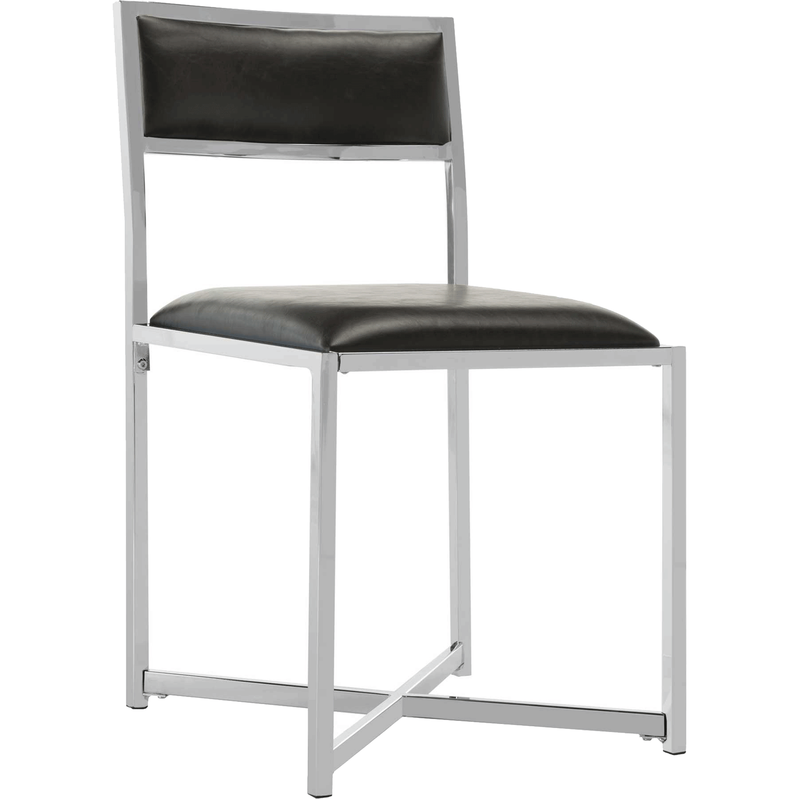 Meera Chrome Side Chair Black/Chrome (Set of 2)