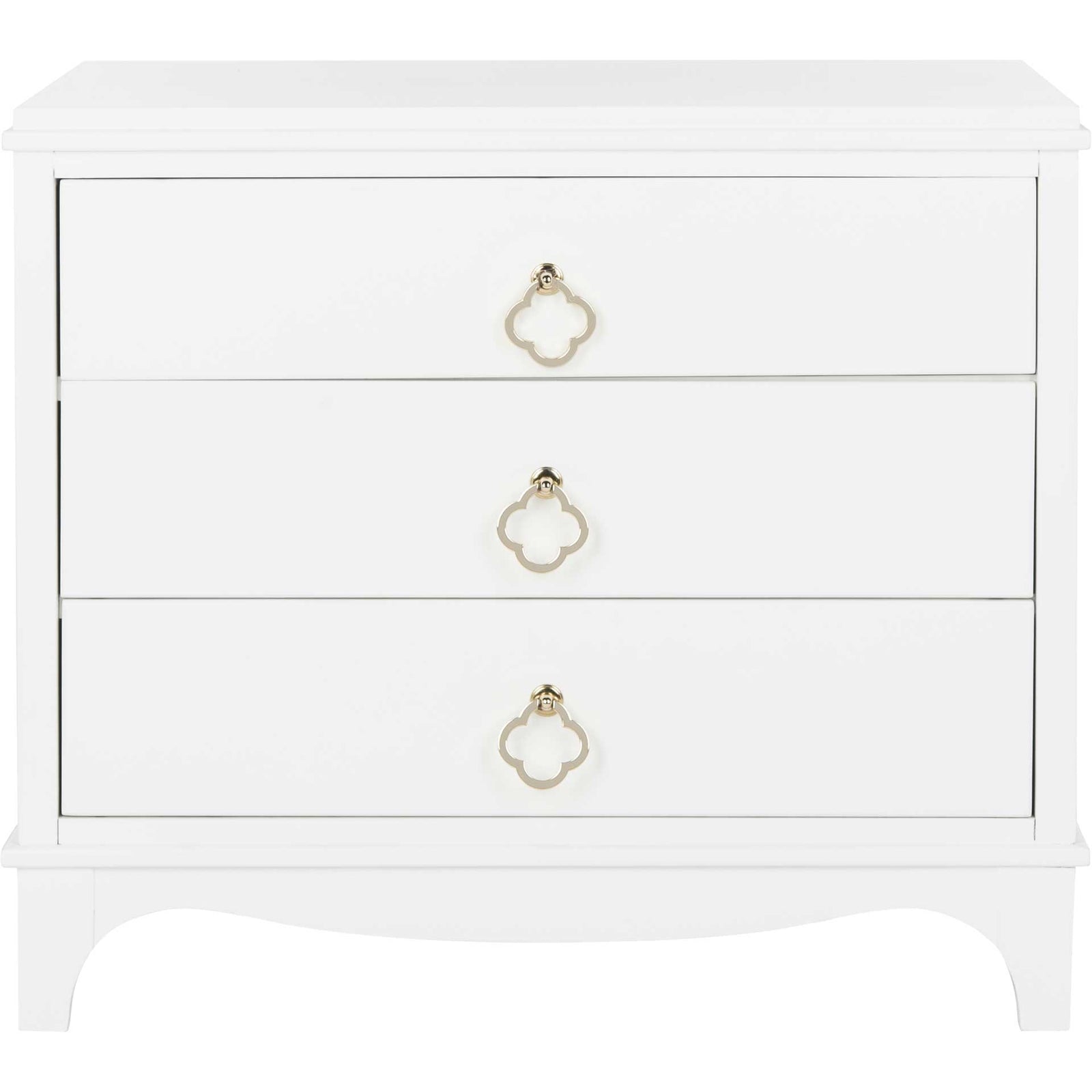 Hamden 3 Drawer Contemporary Nightstand White