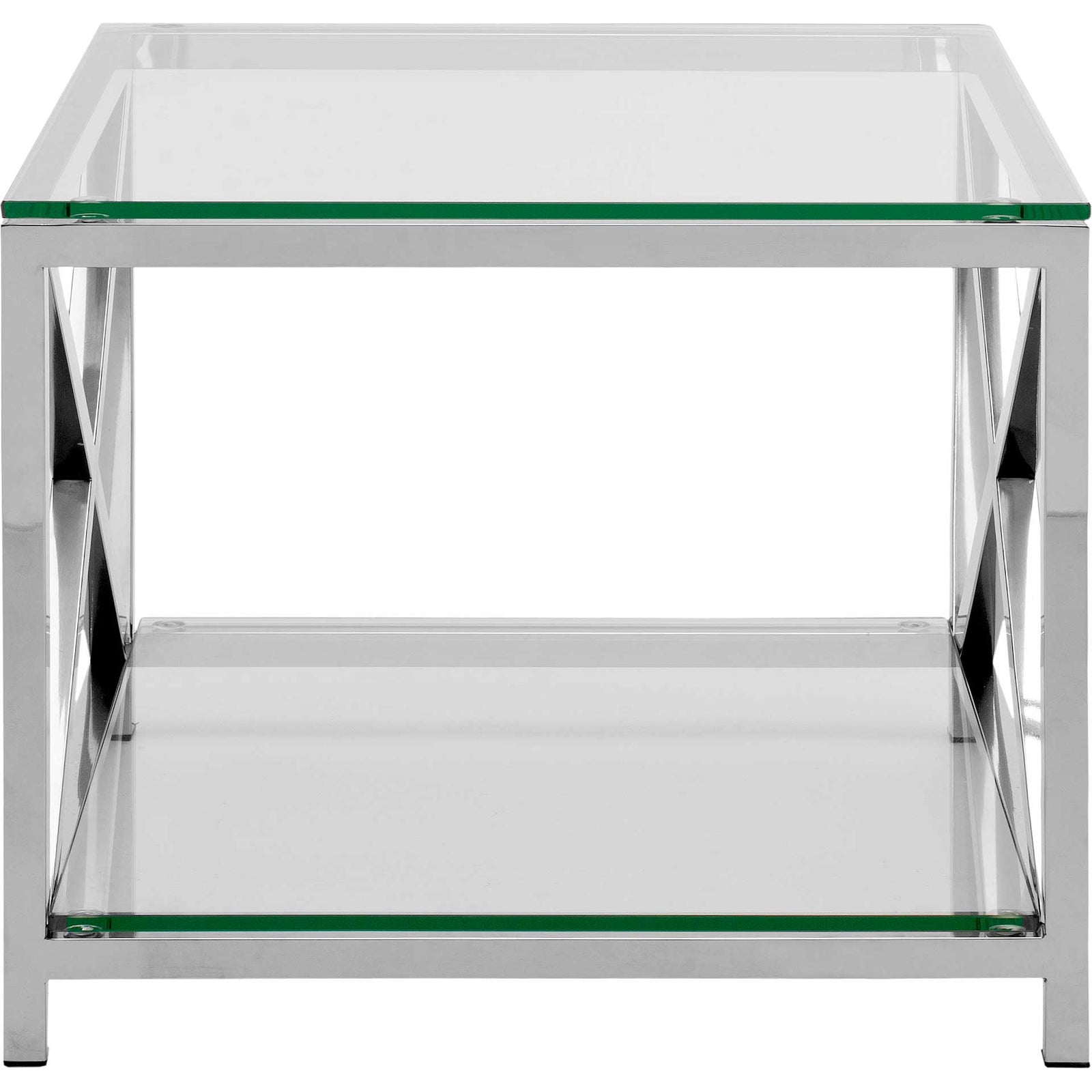 Hanna Chrome End Table With Glass Top Chrome