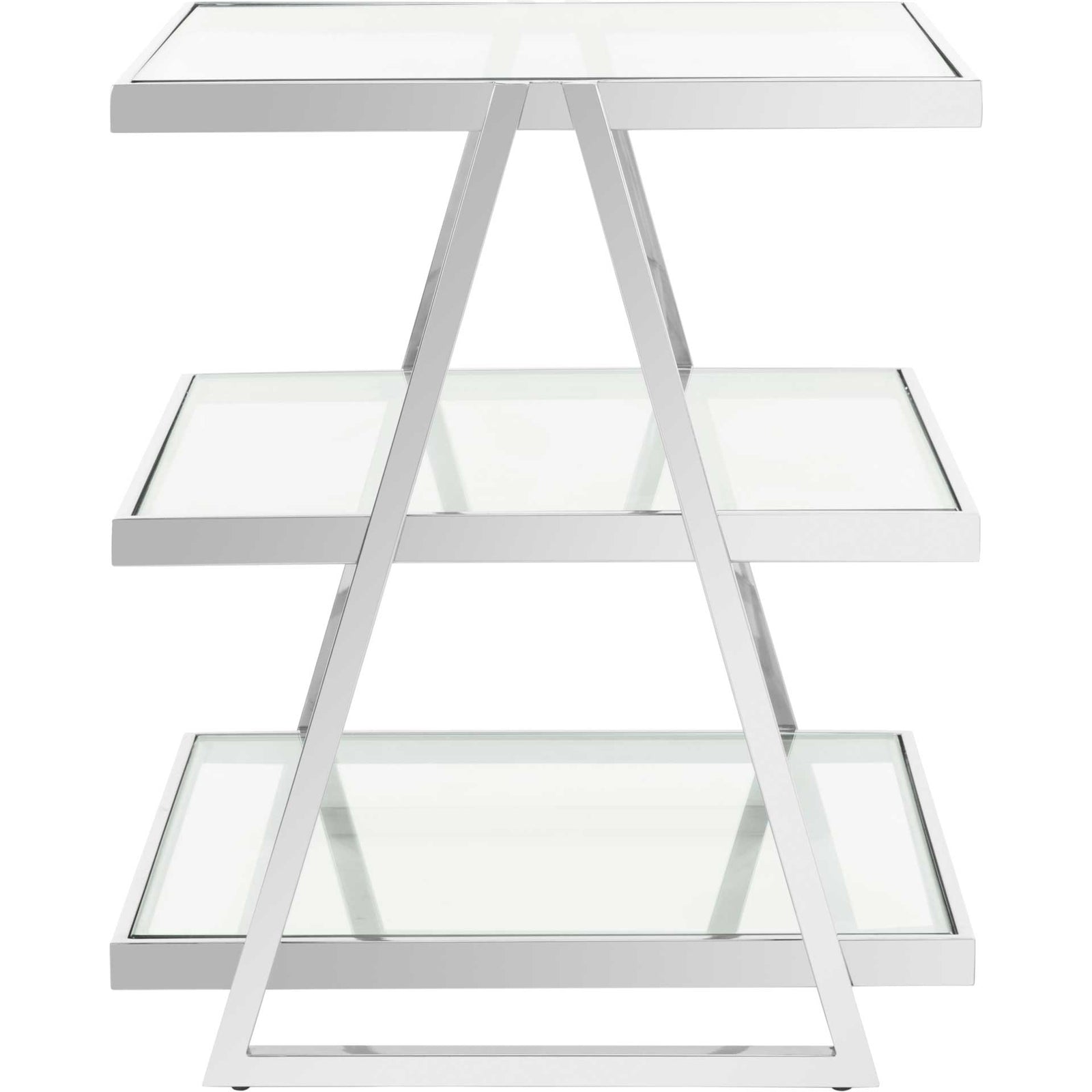 Strive 3-Tier Glass End Table Chrome