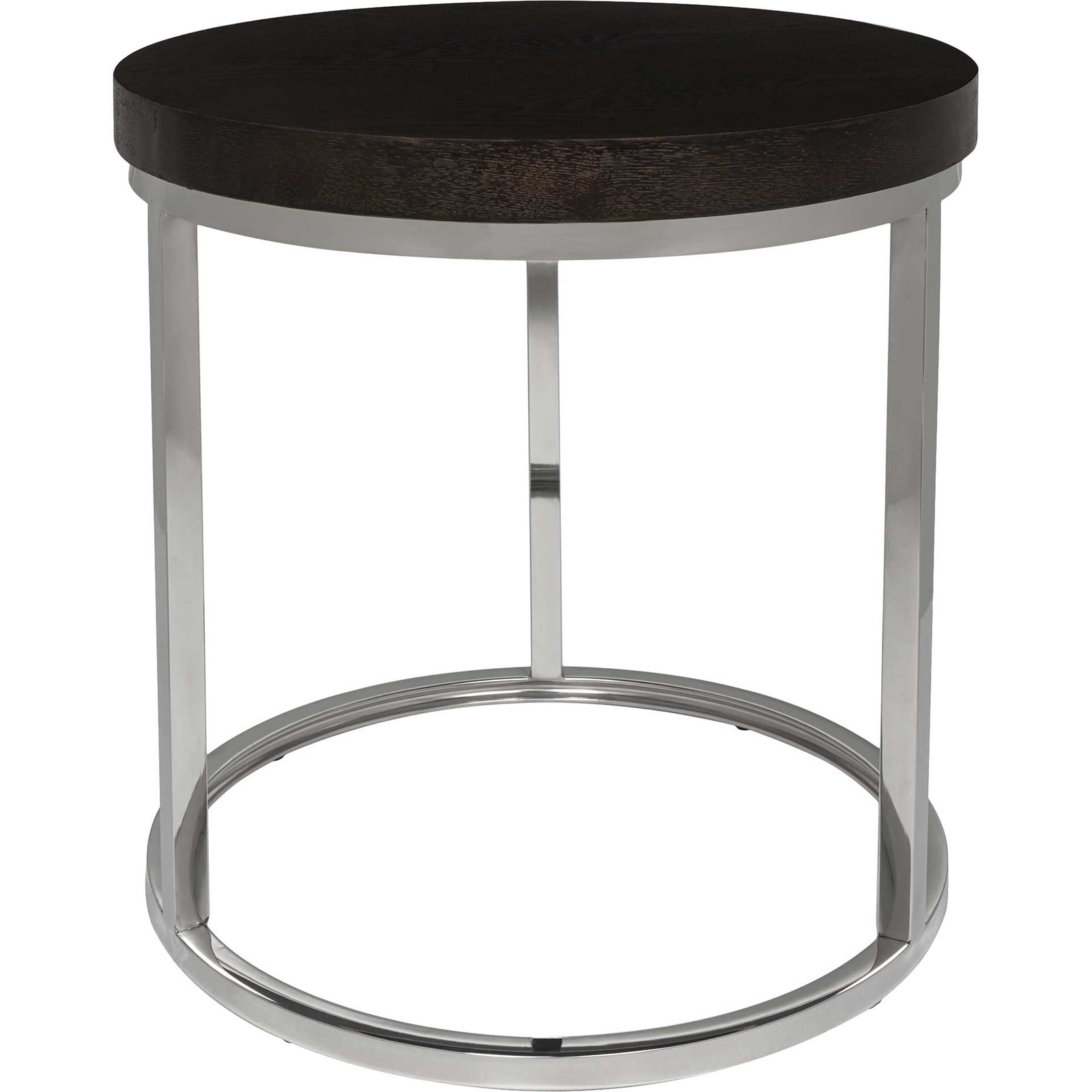 Tullis Black Glass Top Round End Table Black