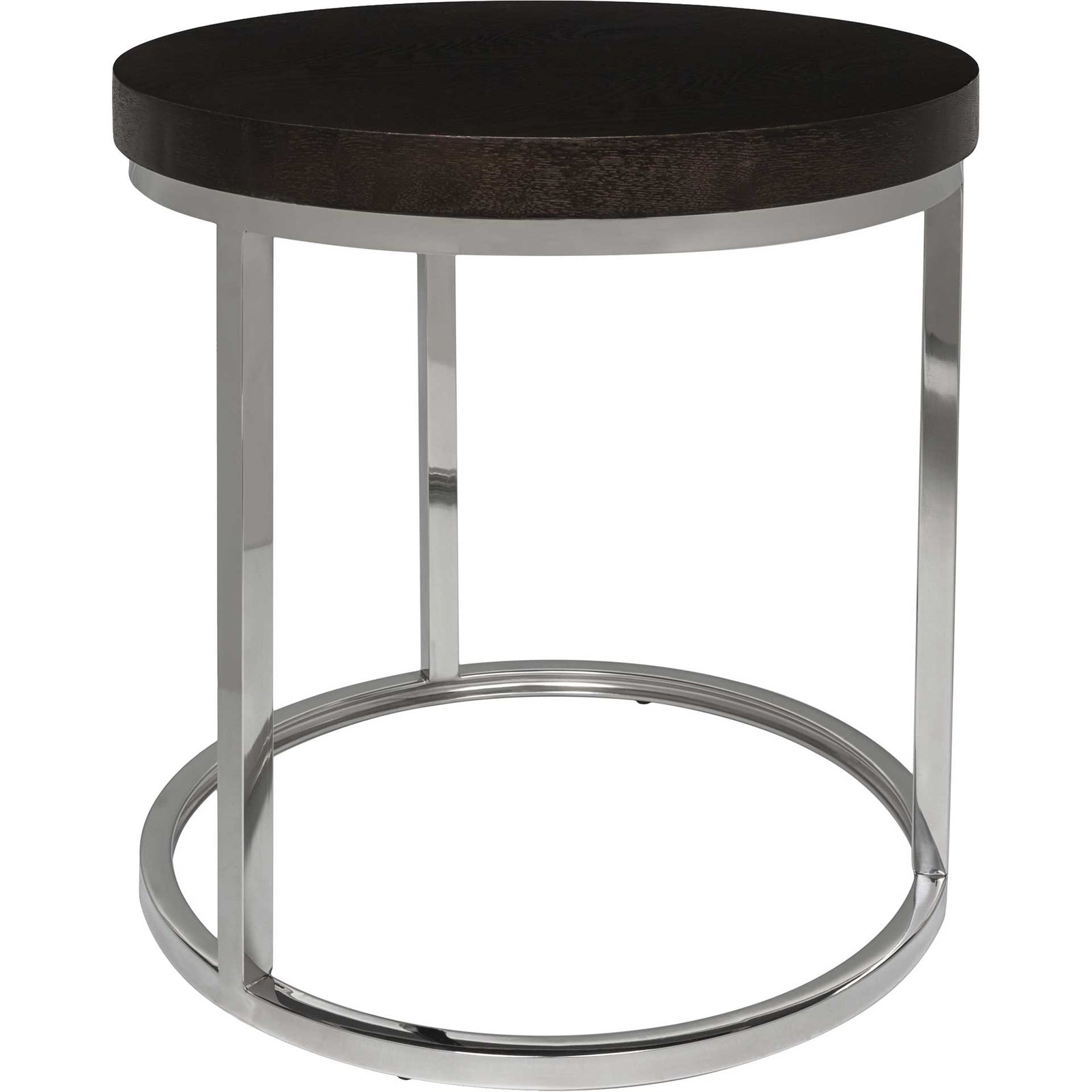 Tullis Black Glass Top Round End Table Black