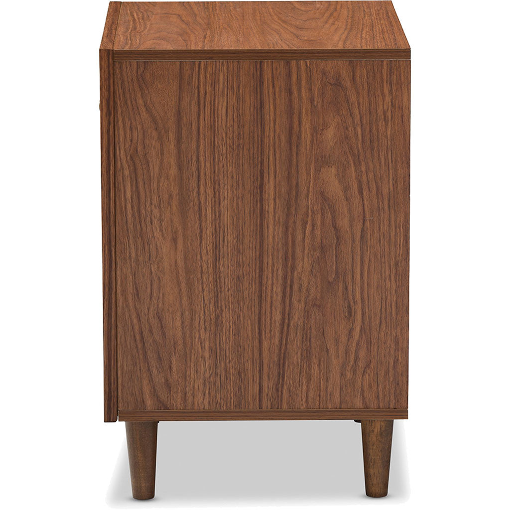 Haven Modern Nightstand White/Walnut