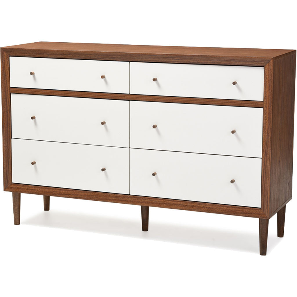 Haven Modern Dresser White/Walnut