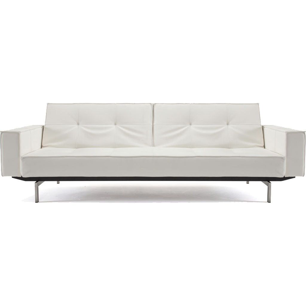 Stockholm Arm Sofa Steel White Leather