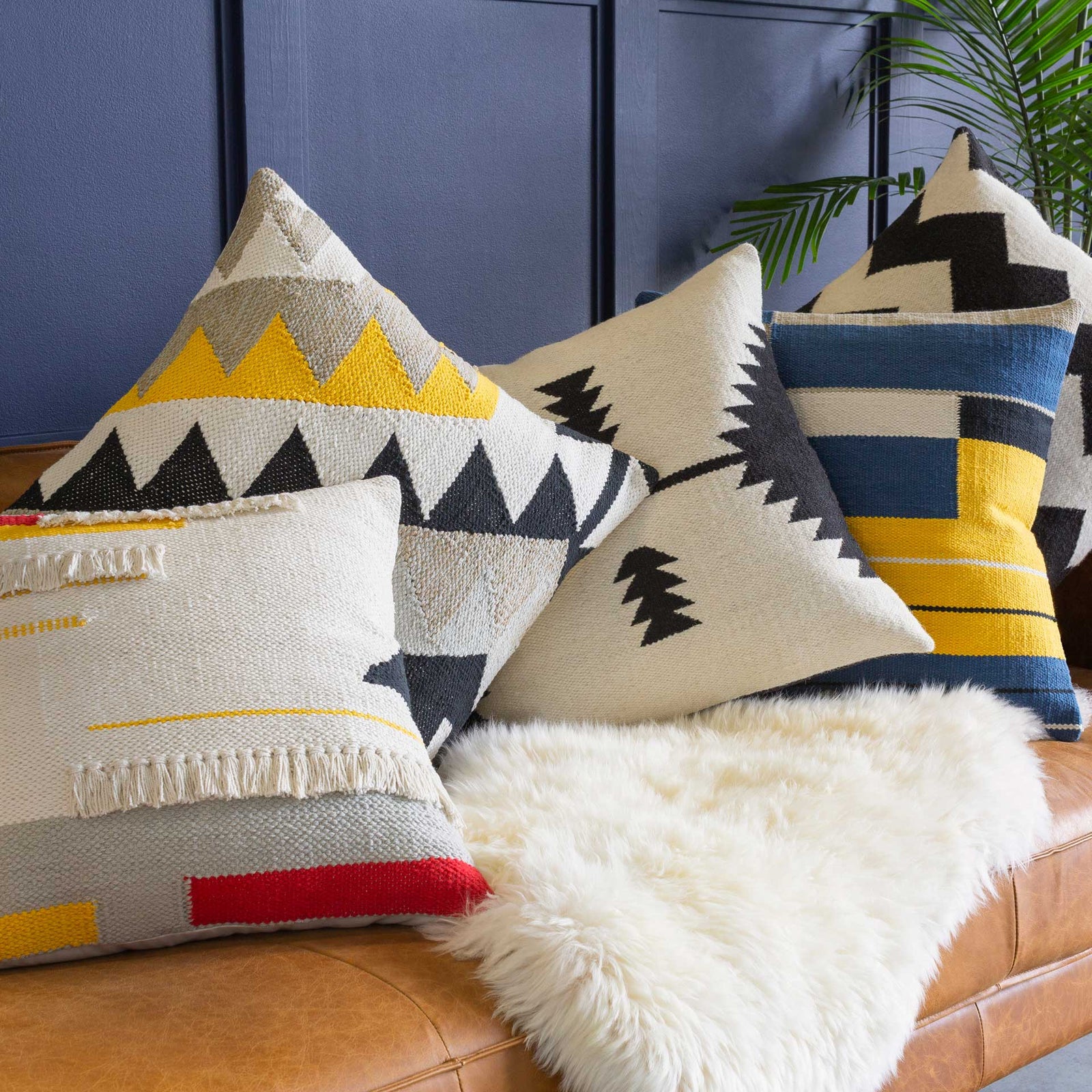 Hamad Pillow Bright Yellow/Cream/Khaki