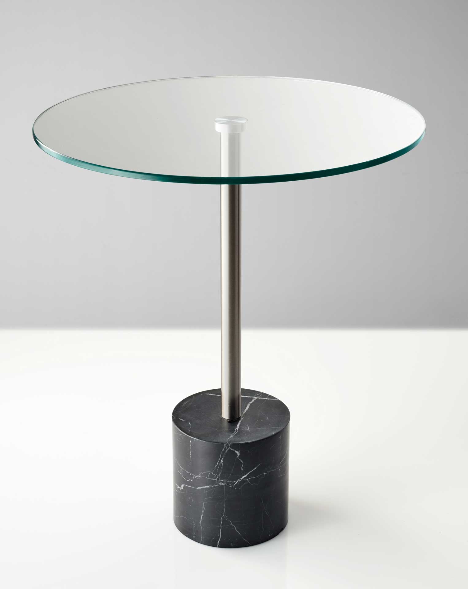 Blane End Table Brushed Steel/Black