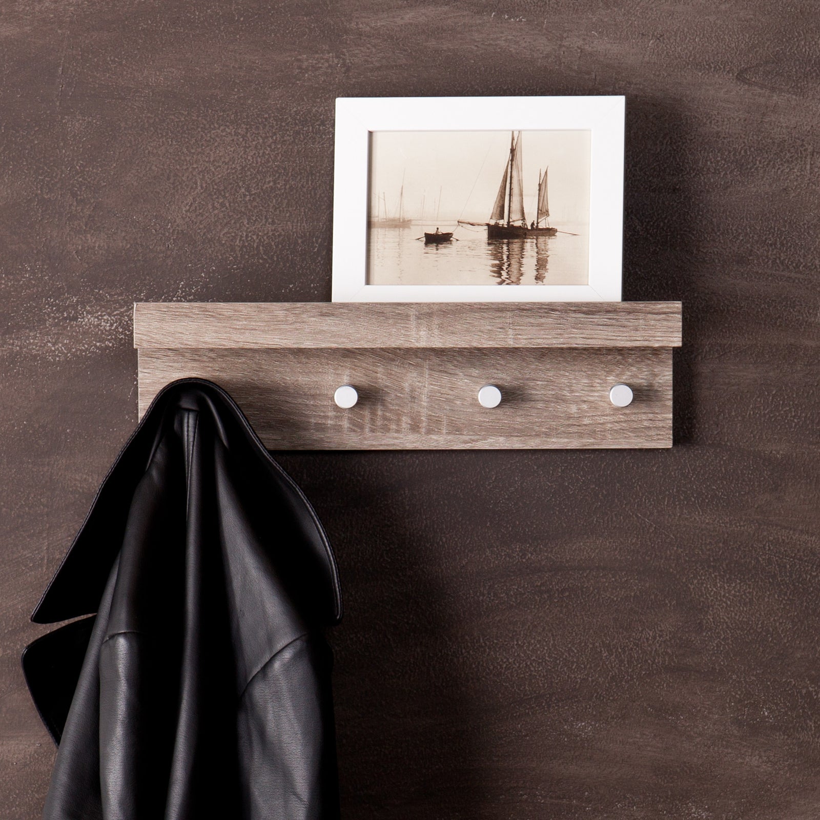 Ace Hanger Wall Shelf Dark Oak