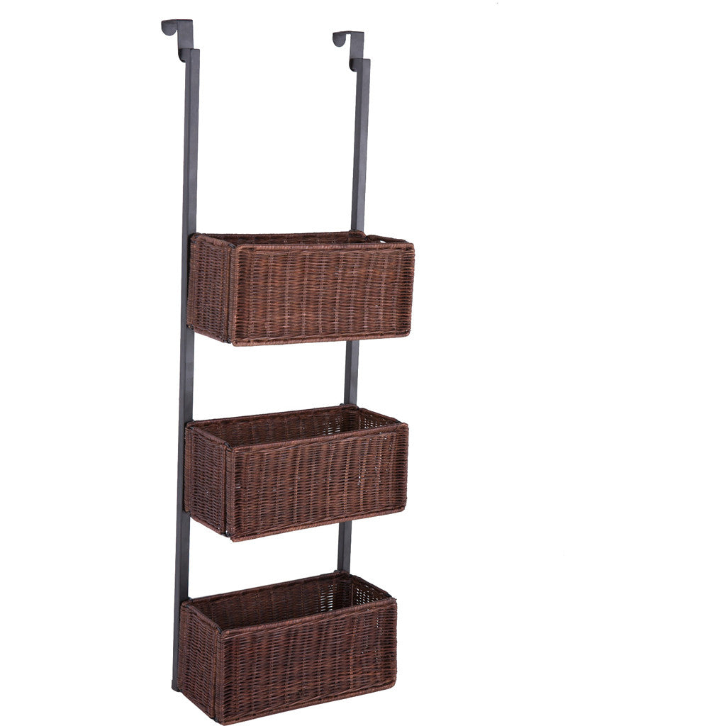 Over-The-Door 3-Tier Basket Storage Espresso
