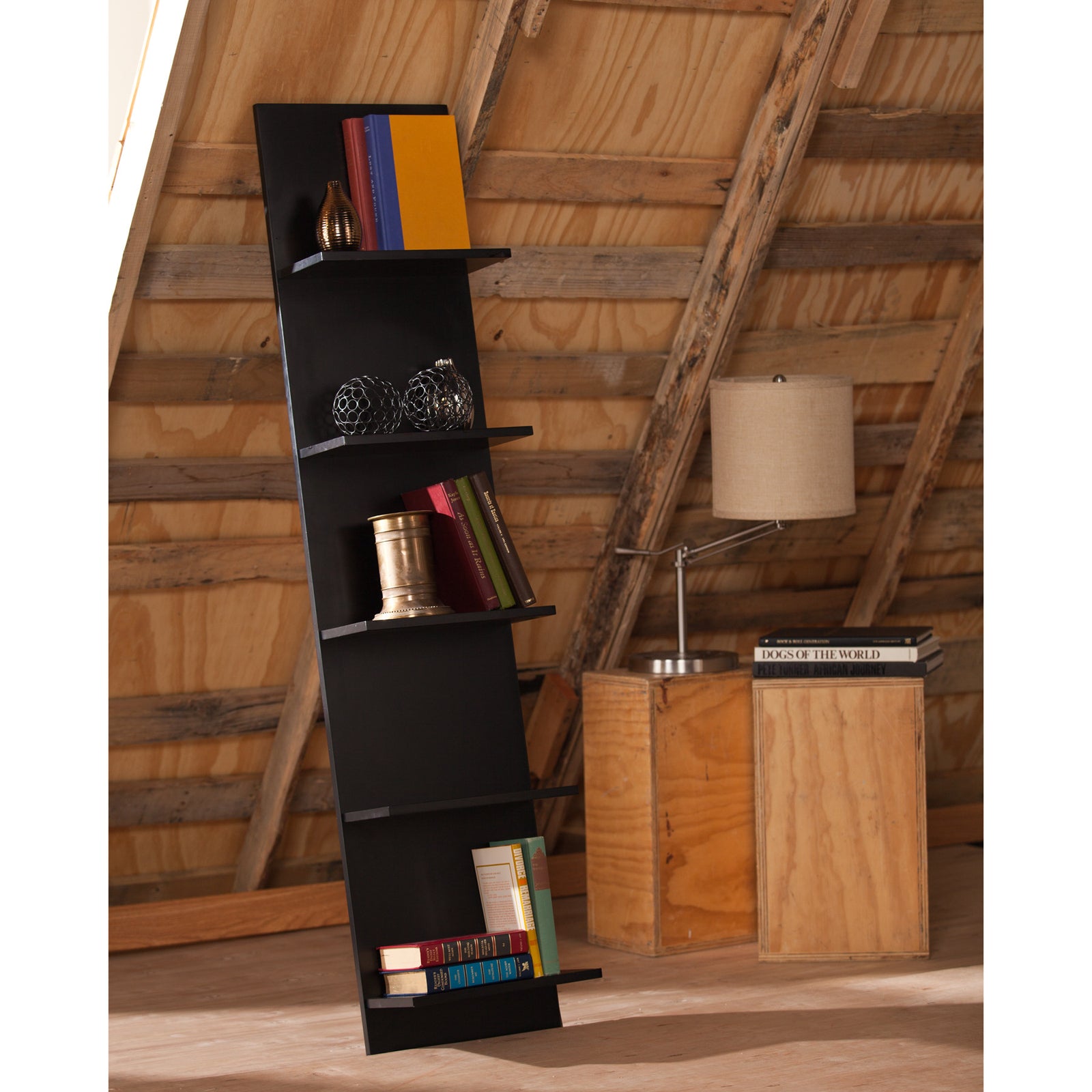 Zenhe Leaning Shelf Black