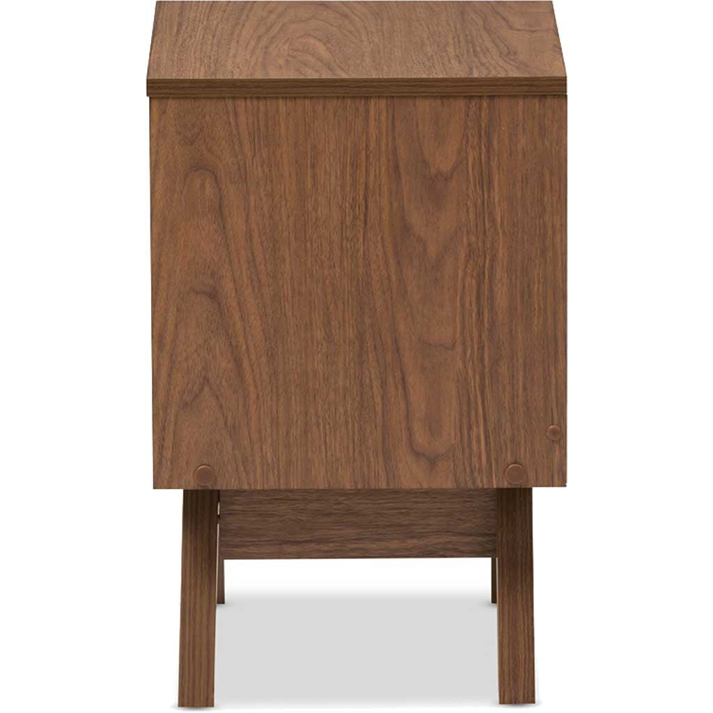 Hilson Storage Nightstand White/Walnut