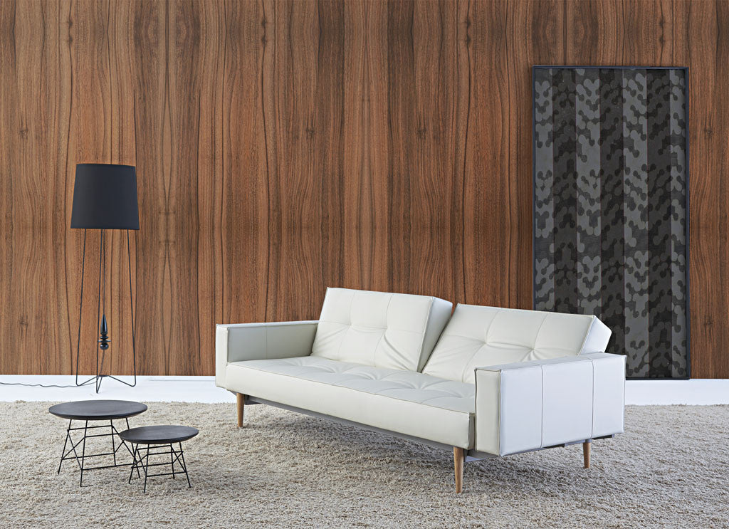 Stockholm Arm Sofa White Leather