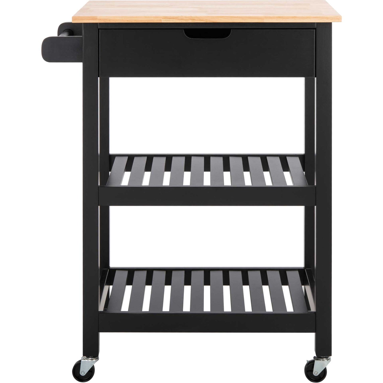Onan 1 Drawer 2 Shelf Kitchen Cart Black/Natural