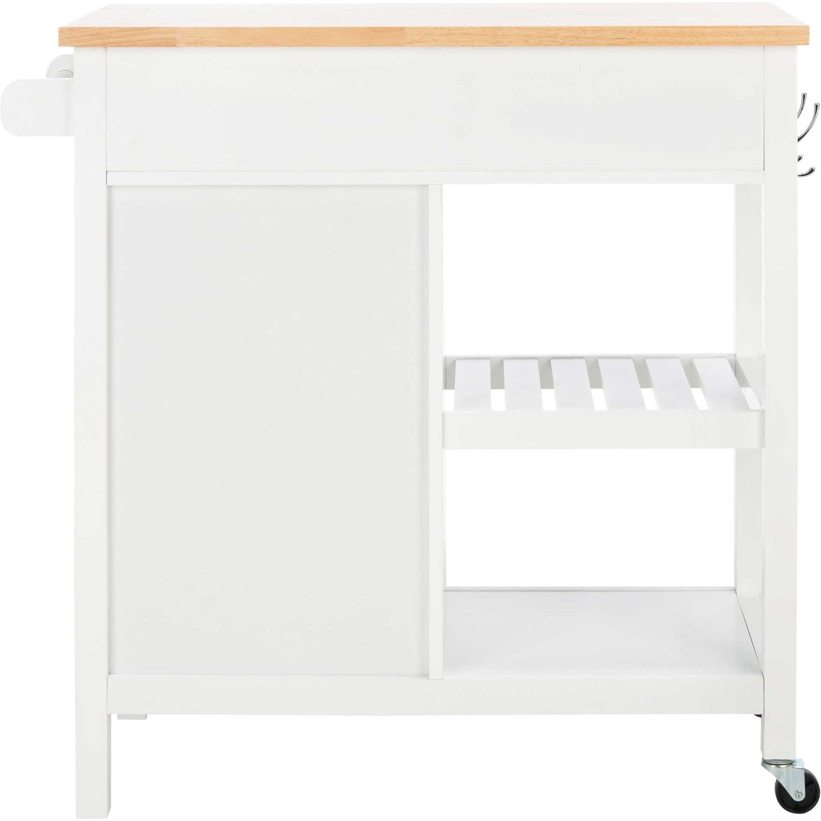 Lodi 1 Door 2 Drawer 2 Shelf Kitchen Cart White/Natural