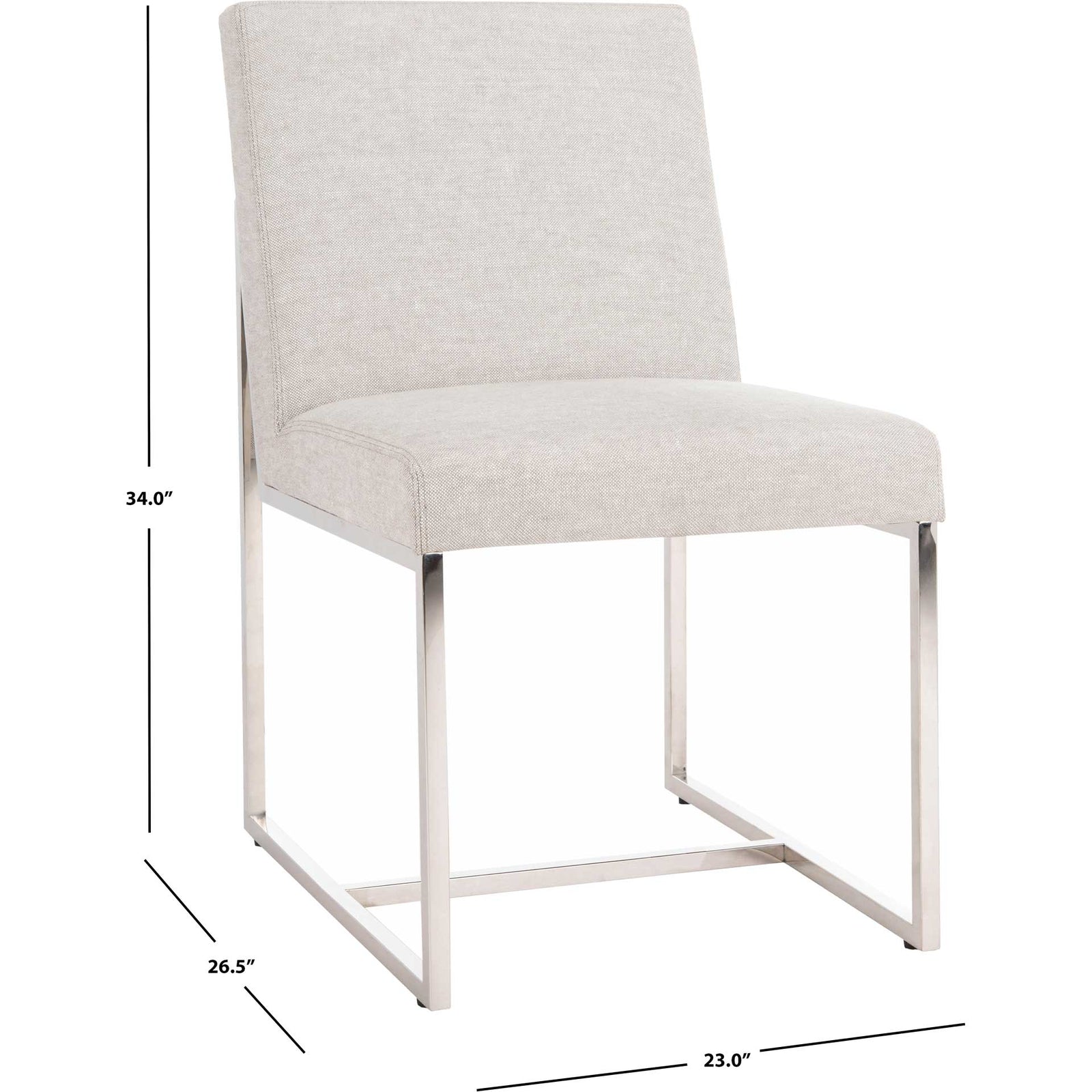 Lola Chrome Dining Chair Gray/White