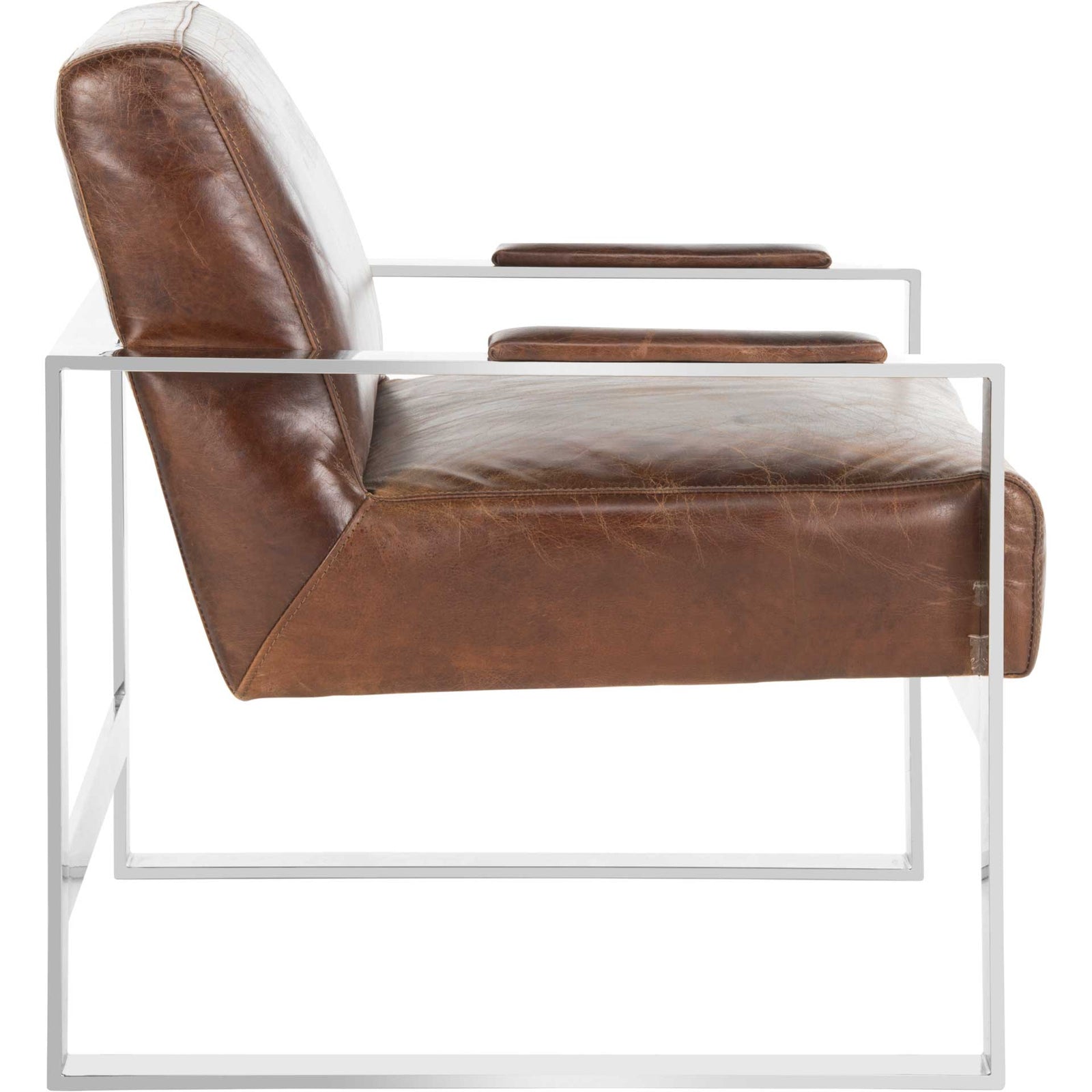 Parlon Occassional Leather Chair Vintage Cigar Brown