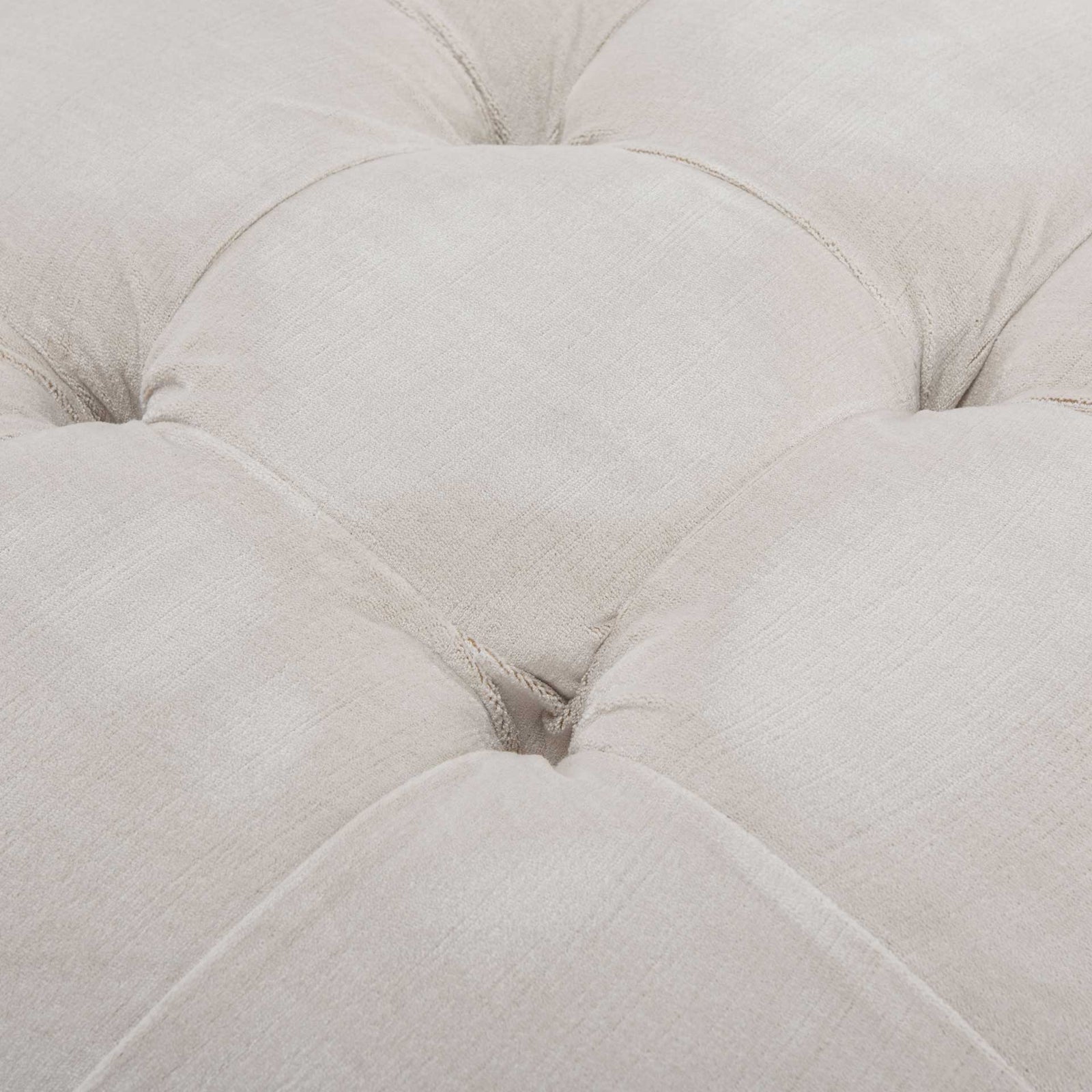 Simeon White Velvet Tufted Ottoman Bella White