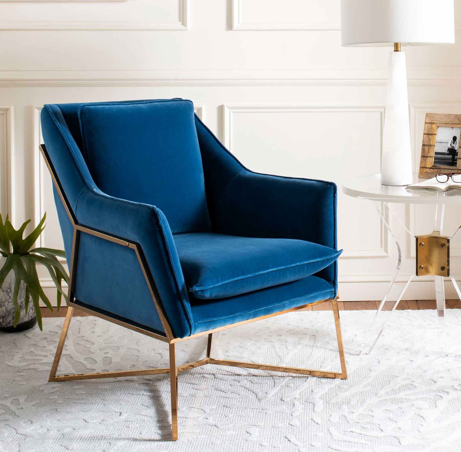 Evening Velvet Club Chair Giotto Royal Blue