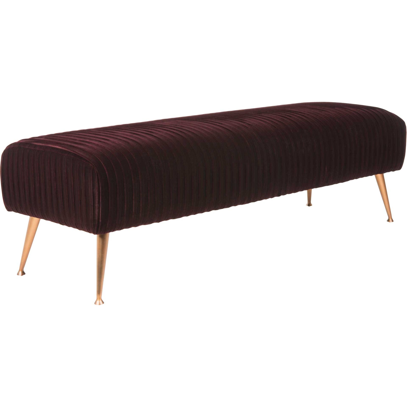 Sanguine Velvet Bench Brass/Giotto Cabernet