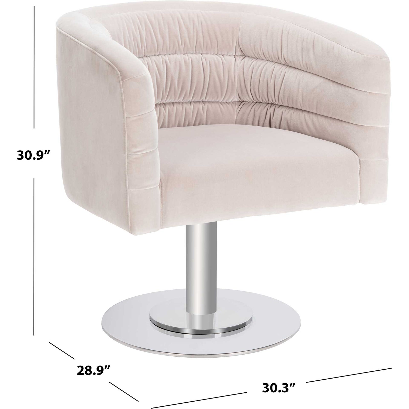 Mavra Velvet Swivel Tub Chair Giotto Almond