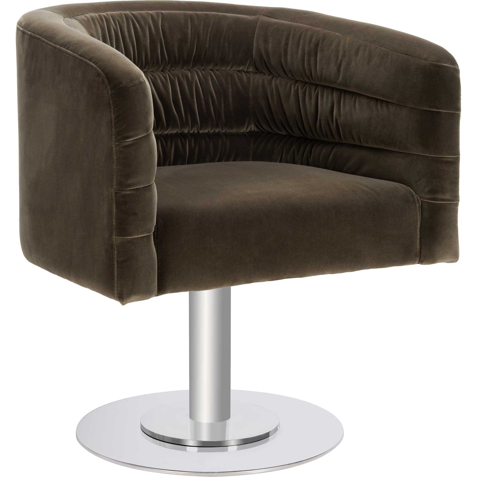 Mavra Velvet Swivel Tub Chair Giotto Dark Olive Green