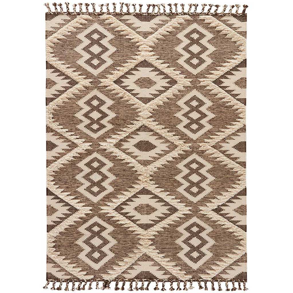 Kokoda Darby Brown/White Area Rug