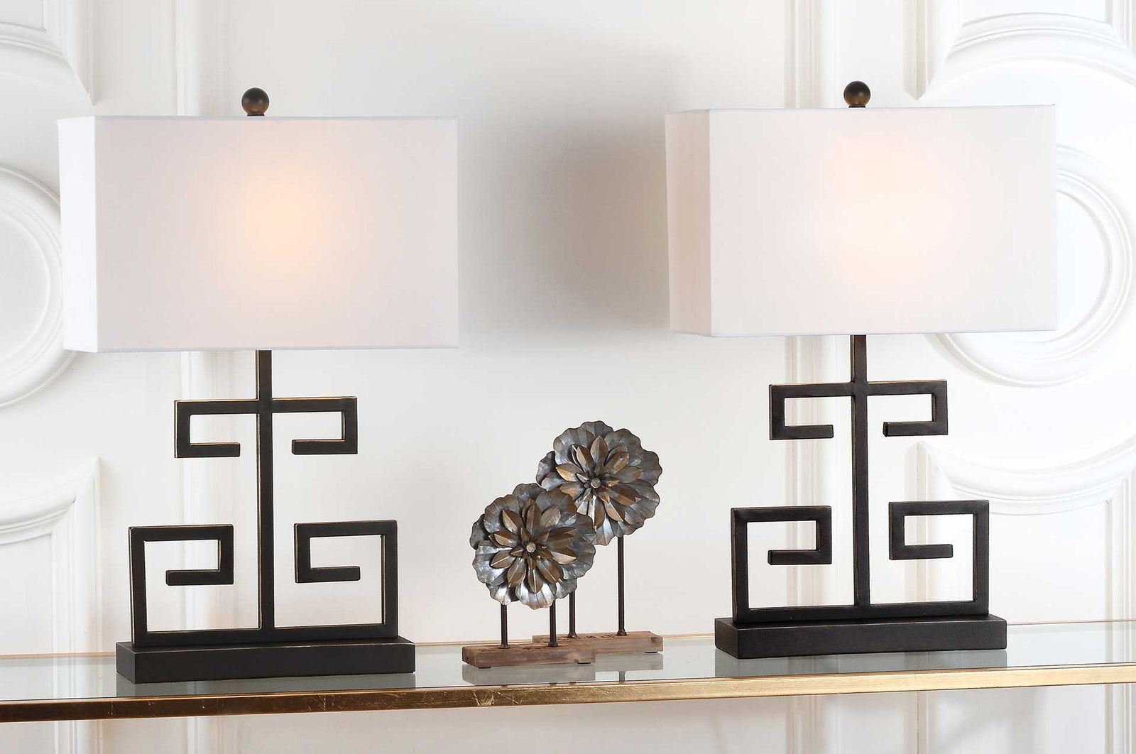 Greek Table Lamp Black (Set of 2)