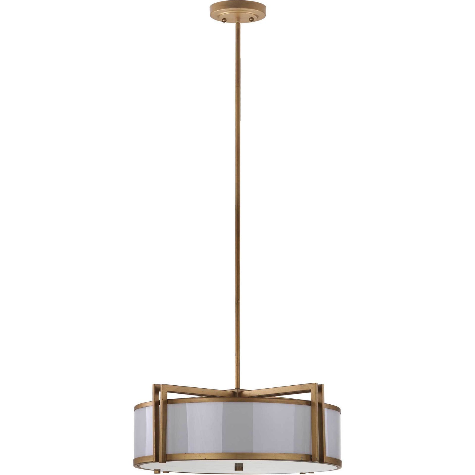 Oren Antique Gold Drum Adjustable Pendant Light