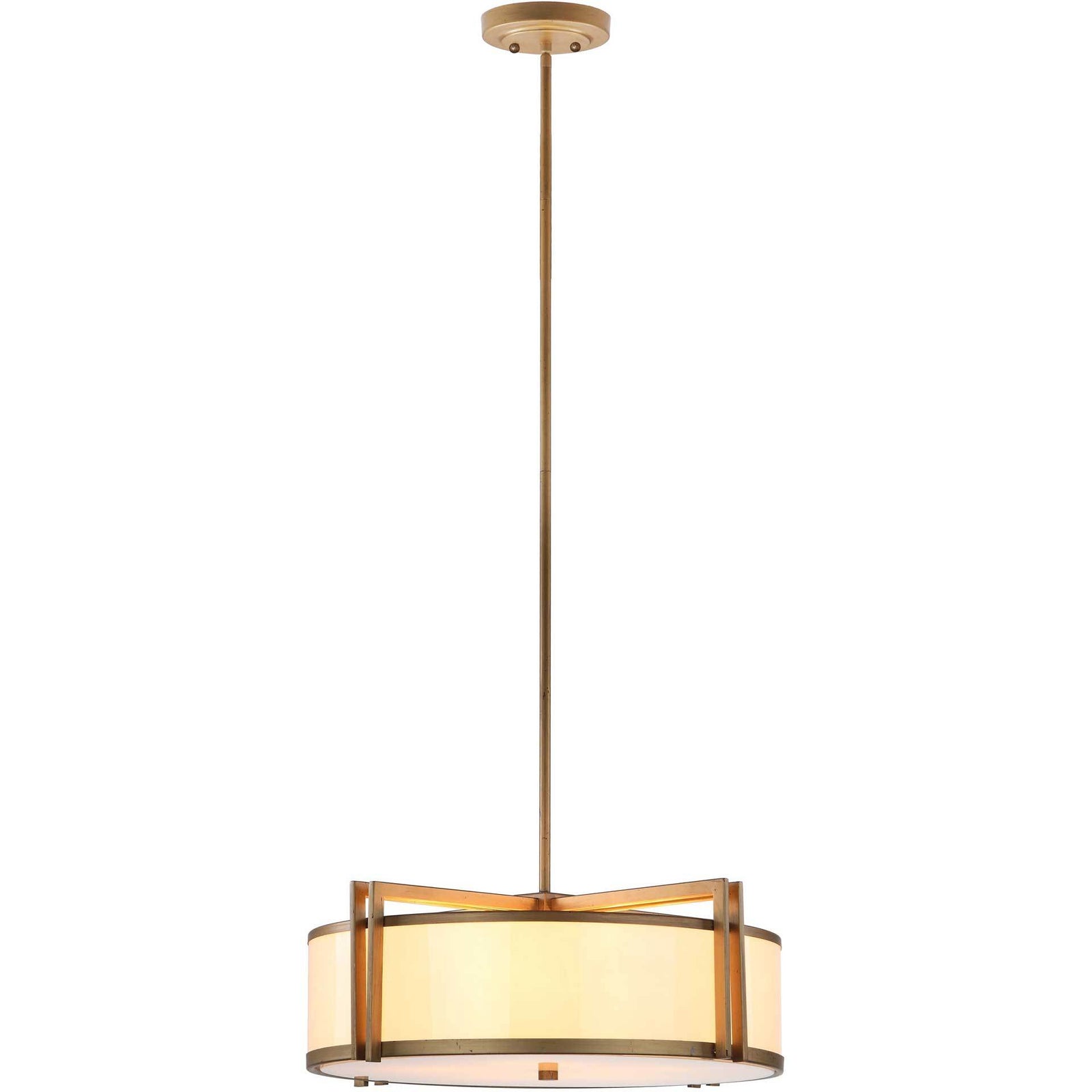 Oren Antique Gold Drum Adjustable Pendant Light