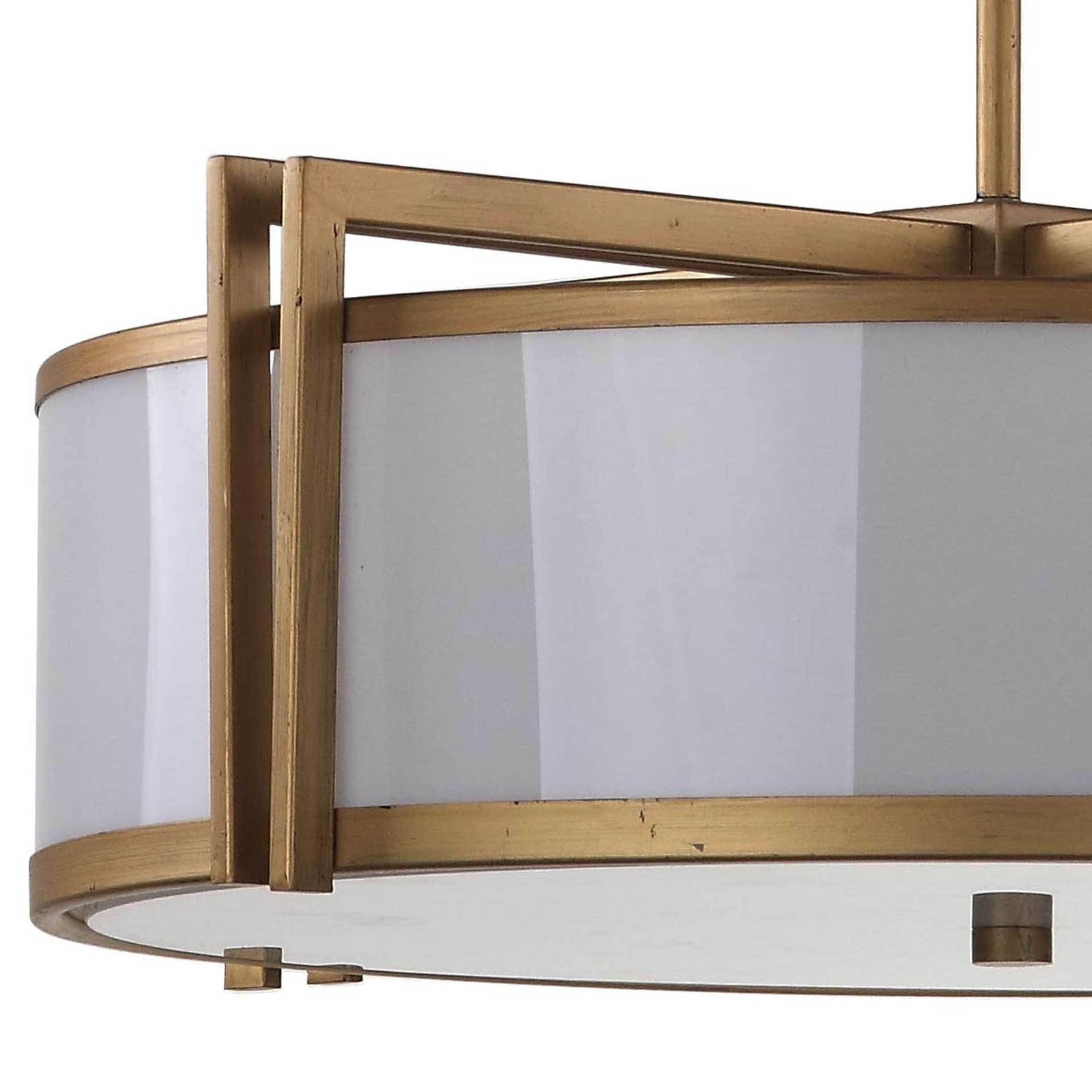 Oren Antique Gold Drum Adjustable Pendant Light