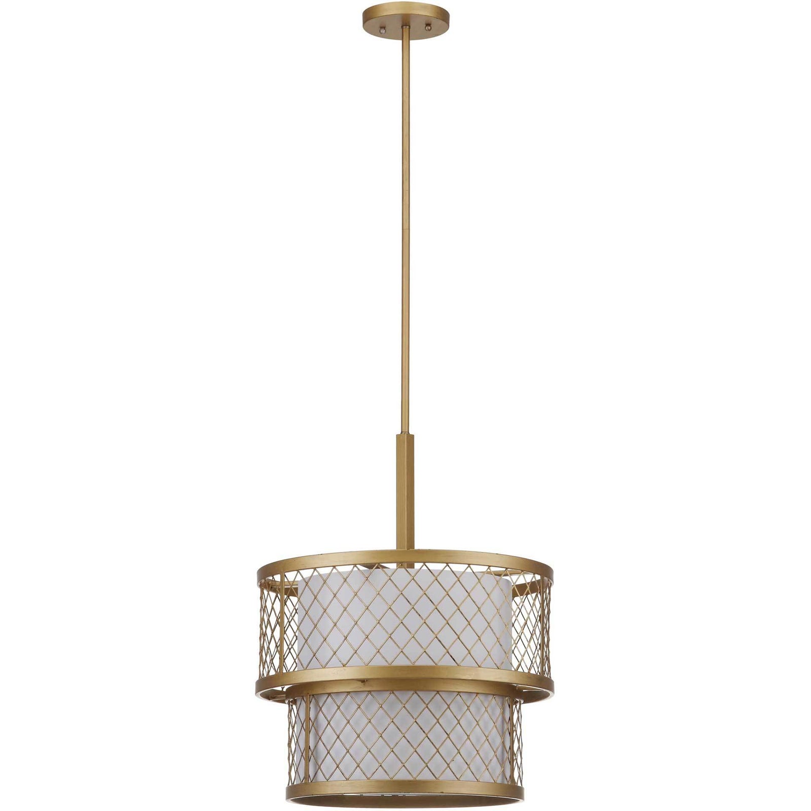 Everett Antique Gold Mesh Adjustable Pendant