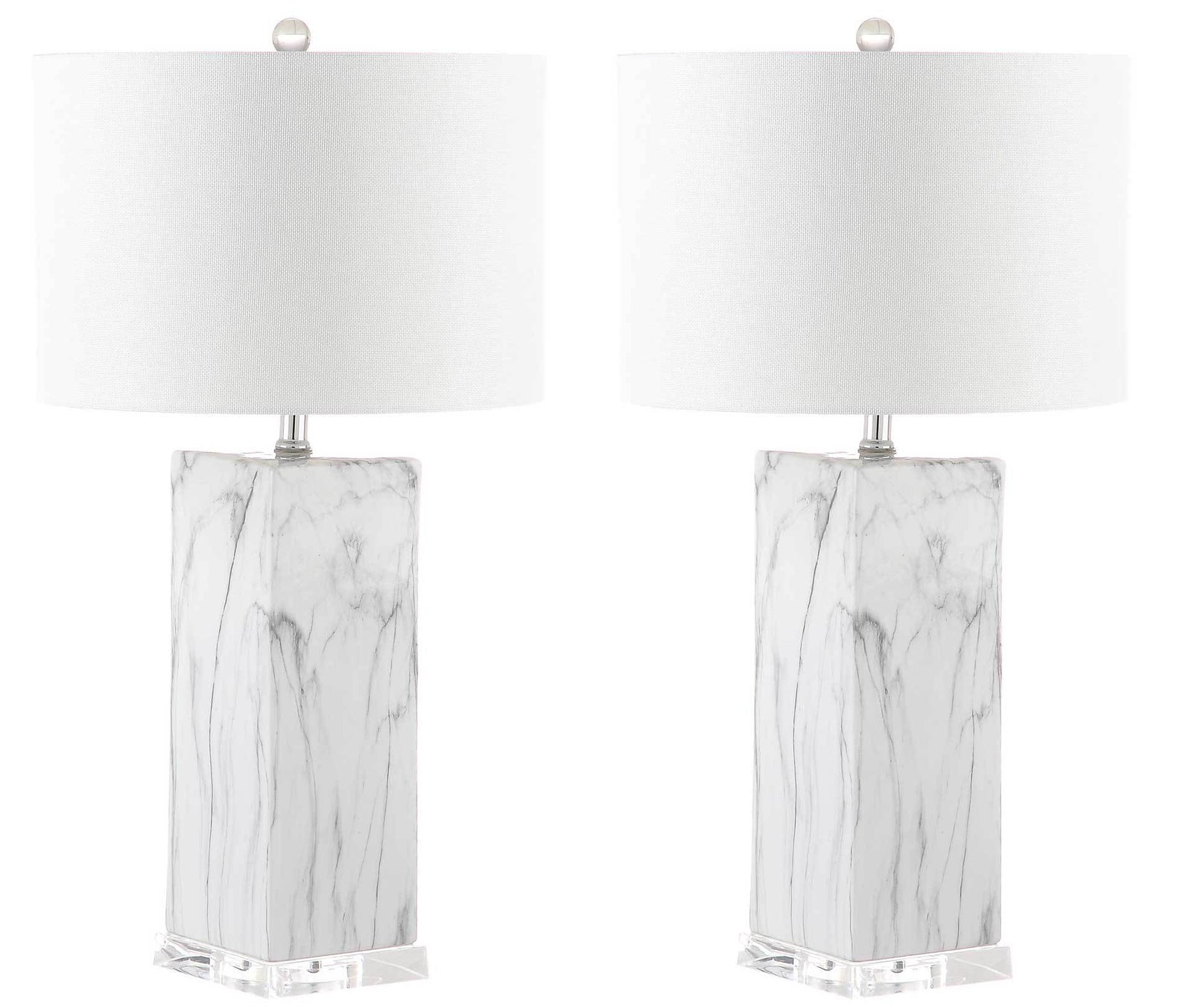Oliver Table Lamp Black/White Marble (Set of 2)