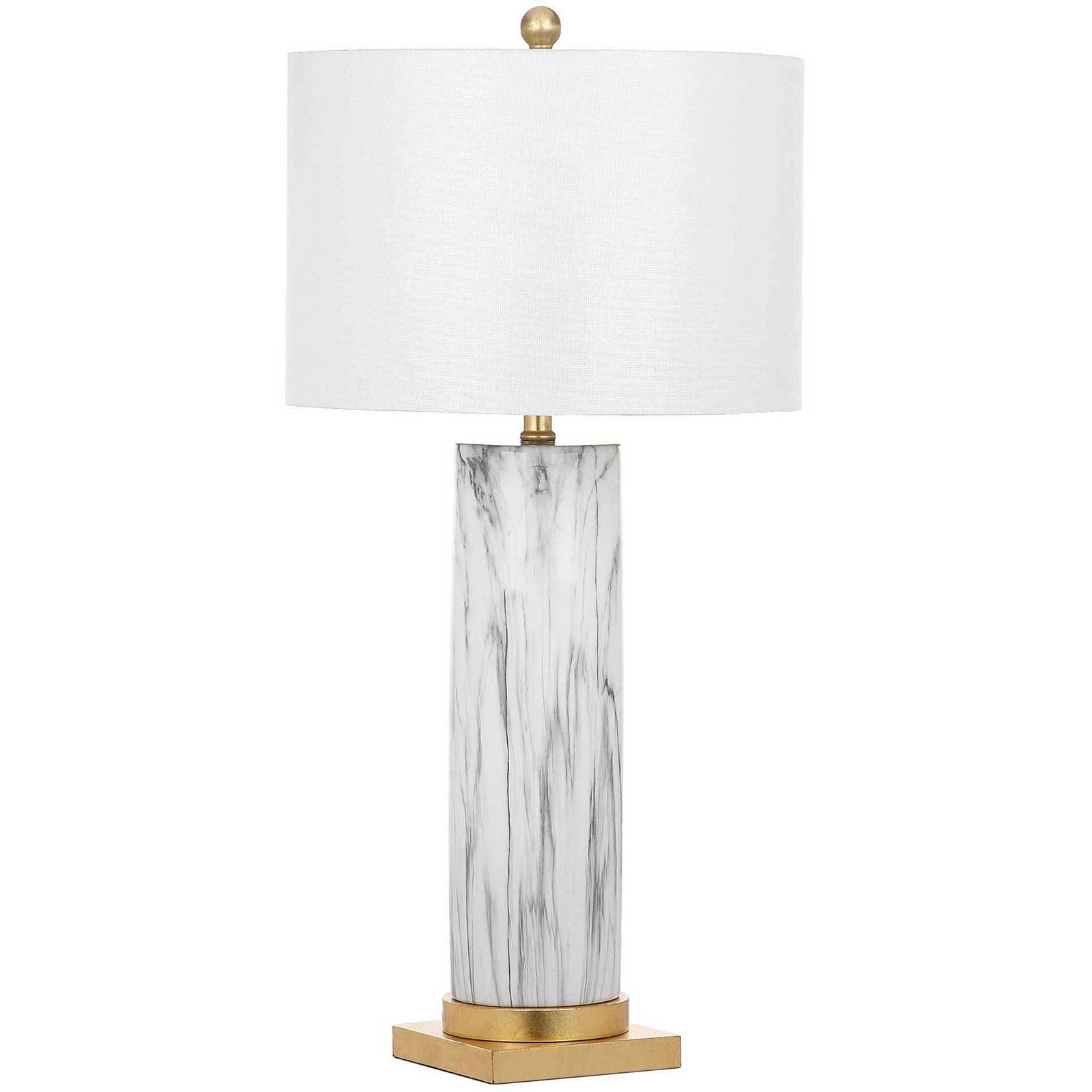 Sofia Faux Marble Table Lamp Black/White (Set of 2)