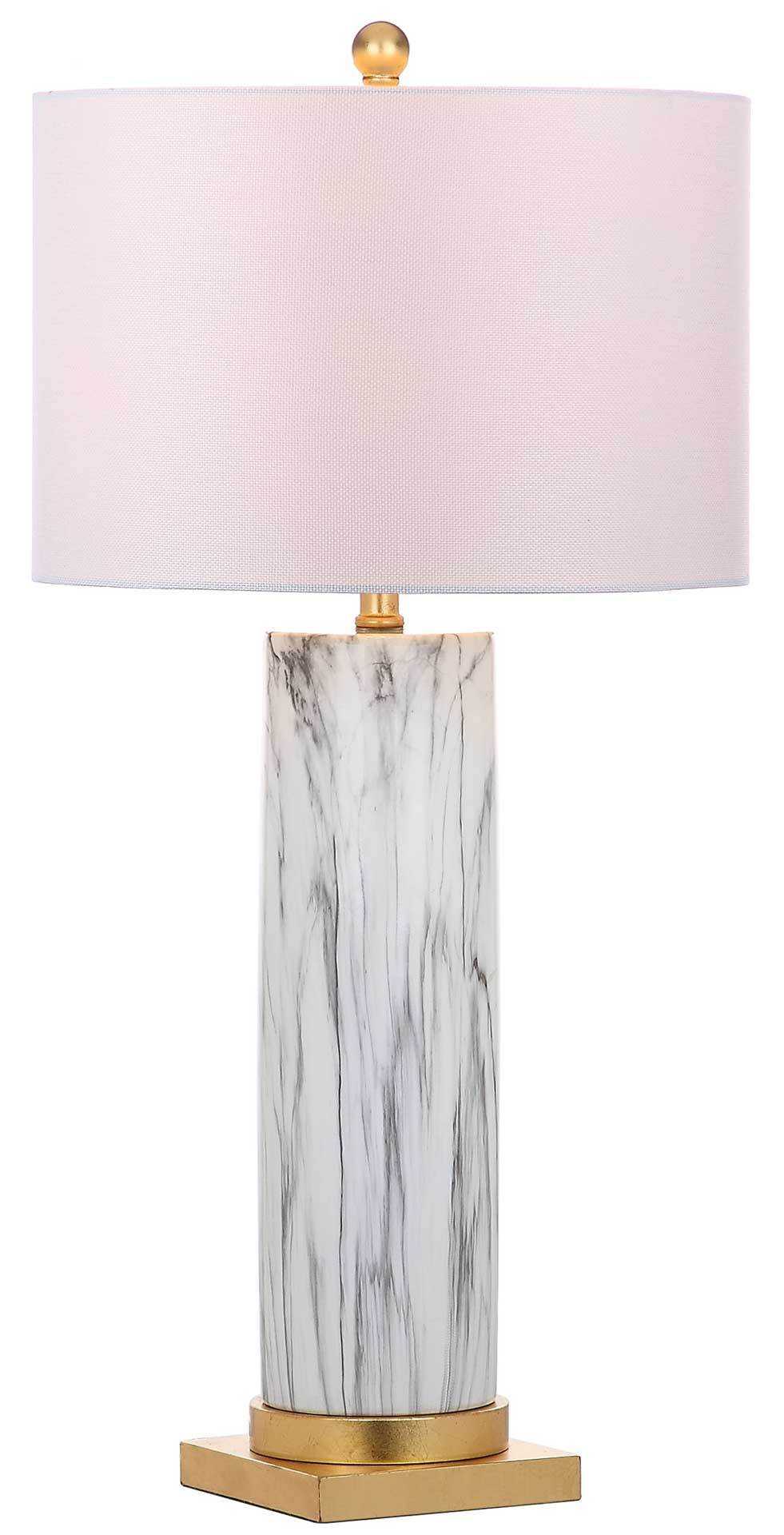 Sofia Faux Marble Table Lamp Black/White (Set of 2)