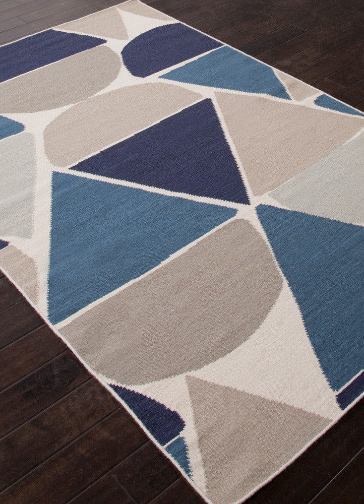 En Casa Dew Drops White/Dark Denim Area Rug