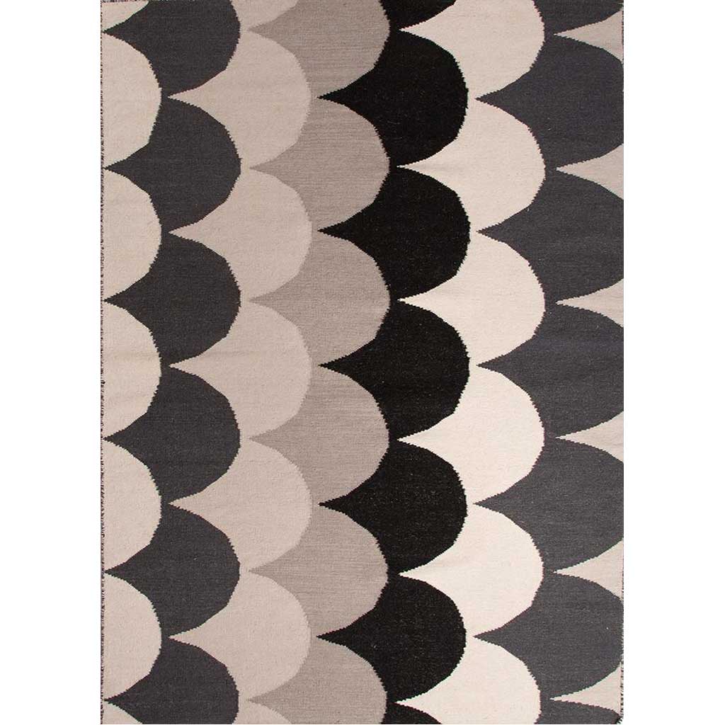 En Casa Ripple Ebony/White Area Rug