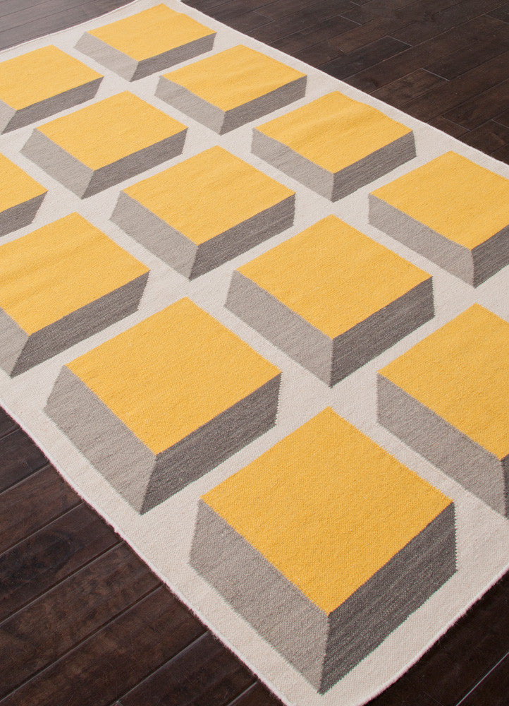 En Casa Cubes White/Yellow Area Rug