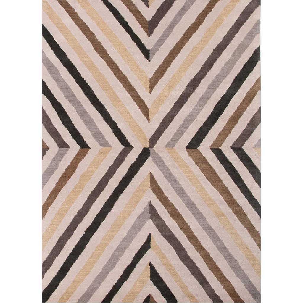 En Casa Cornered Dark Ivory/Black Ink Area Rug