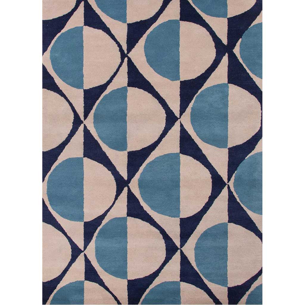 En Casa Half Dot Deep Navy/Dark Ivory Area Rug