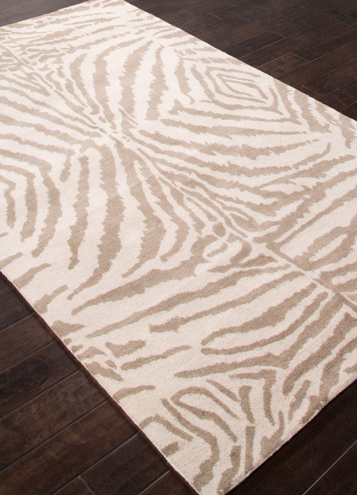En Casa Zebra Ikat White/Silver Gray Area Rug