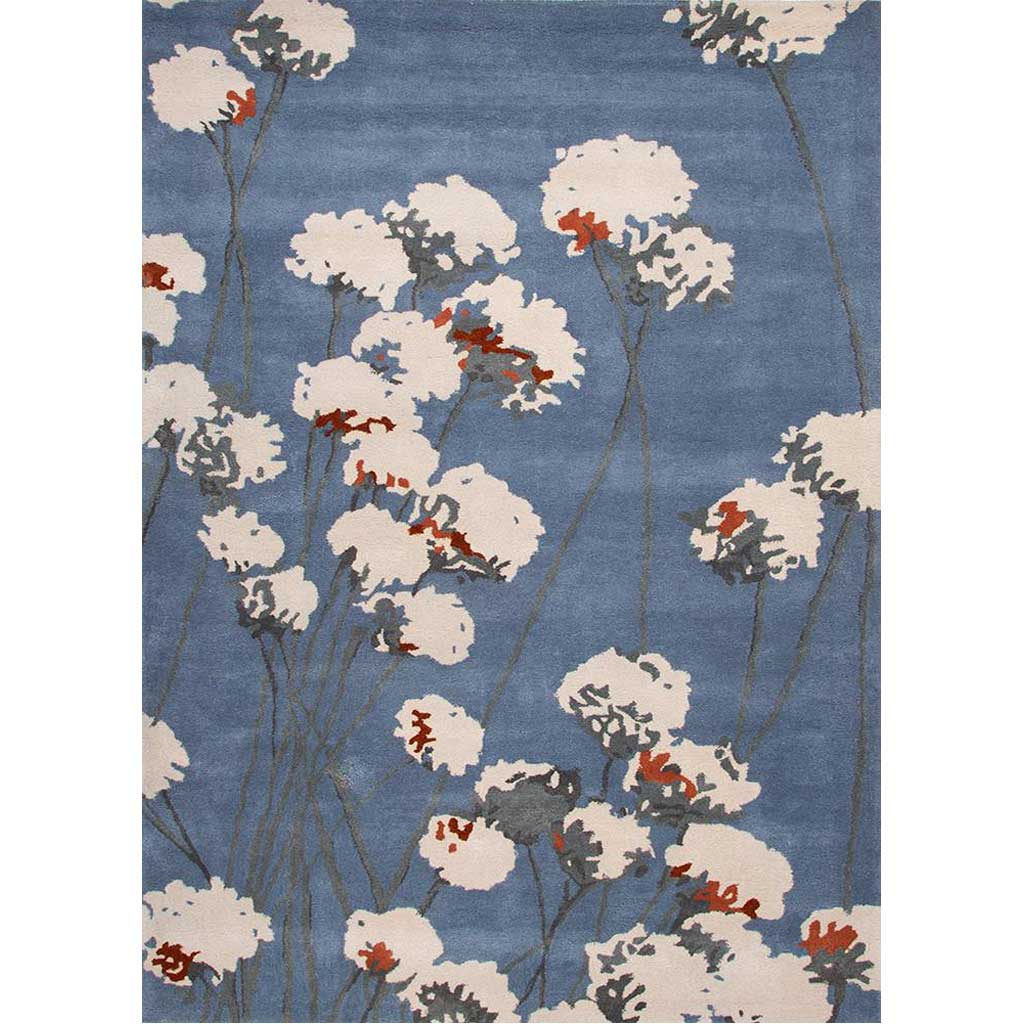 En Casa Cotton Blossom Silver Lake Blue Area Rug