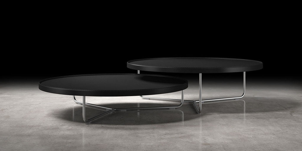Adelphi Nesting Coffee Tables Black Leather