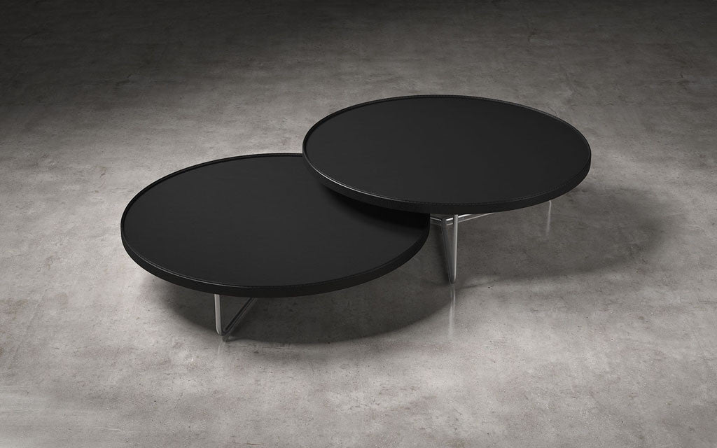 Adelphi Nesting Coffee Tables Black Leather