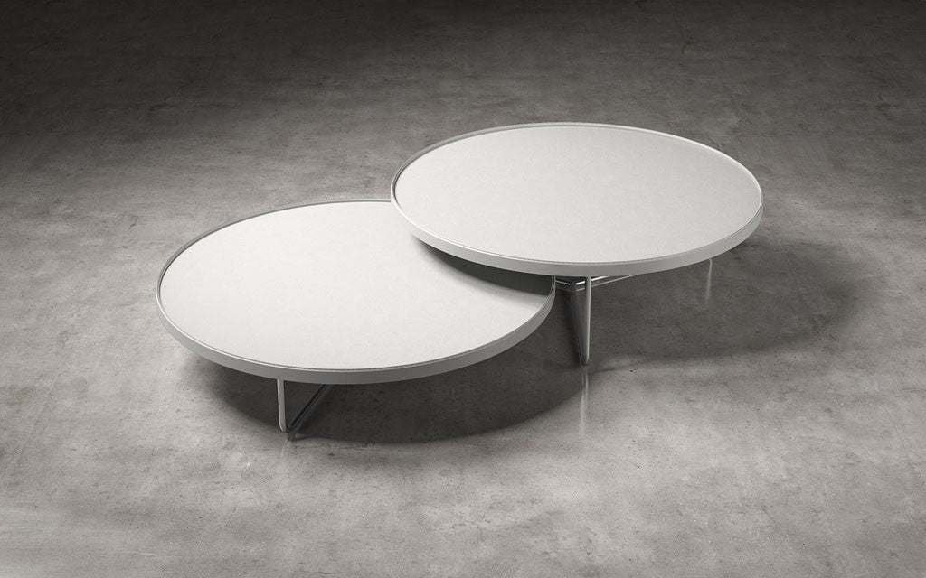 Adelphi Nesting Coffee Tables White Leather