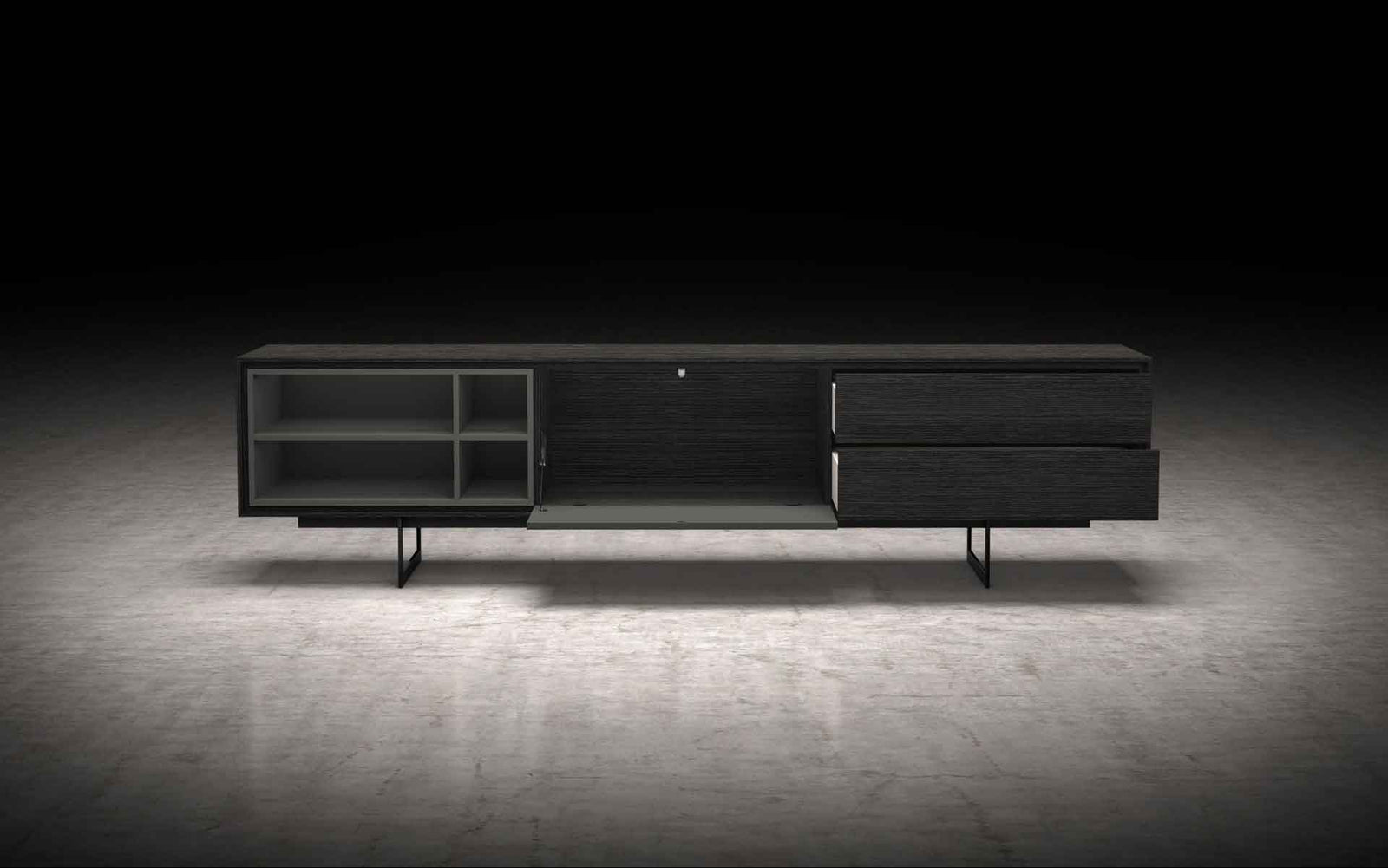 Baxter Media Cabinet Gray Oak